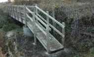 Bridge with handrails