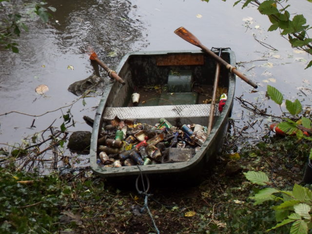 The boat is ideal for clearing ponds of litter 